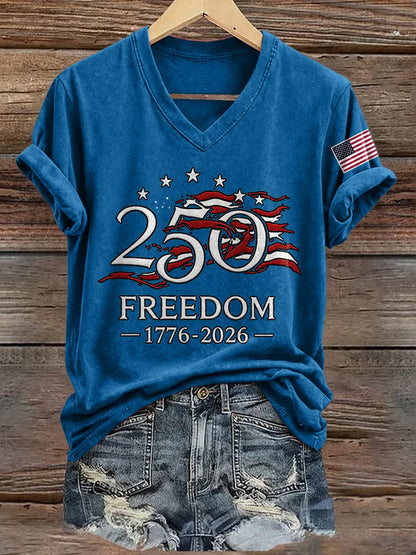 Women's America 250 Years 1776-2026 Print Casual T-shirt