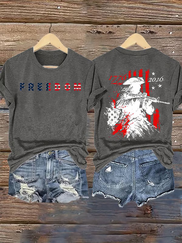 Women's  250th Anniversary Distressed American Flag 2-sided Shirt