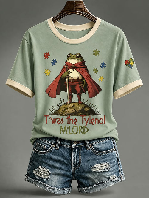 Women'S Casual Autism-Print Short-Sleeve T-Shirt
