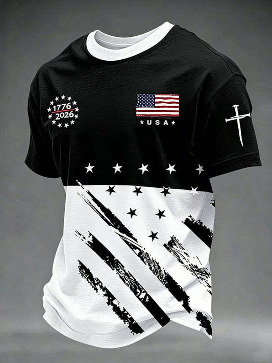 Men's 250th Anniversary Printed Casual T-Shirt