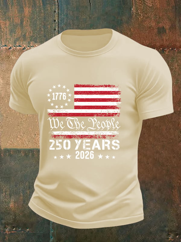 Men's 250 YEARS Print Round-Neck T-Shirt