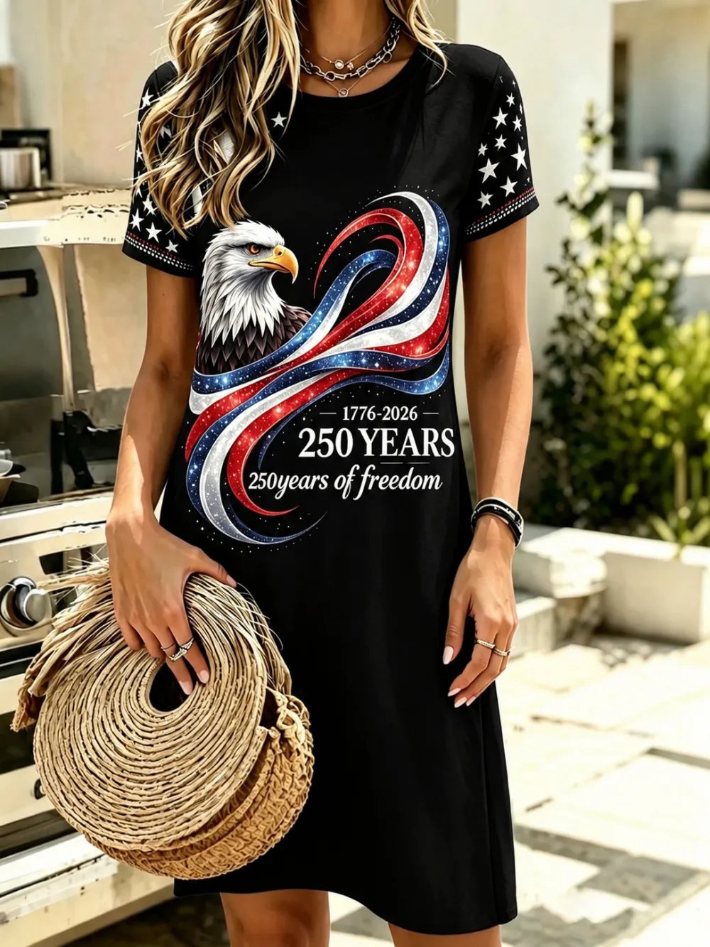 Women's Casual 250th Anniversary Commemorative Print Dress