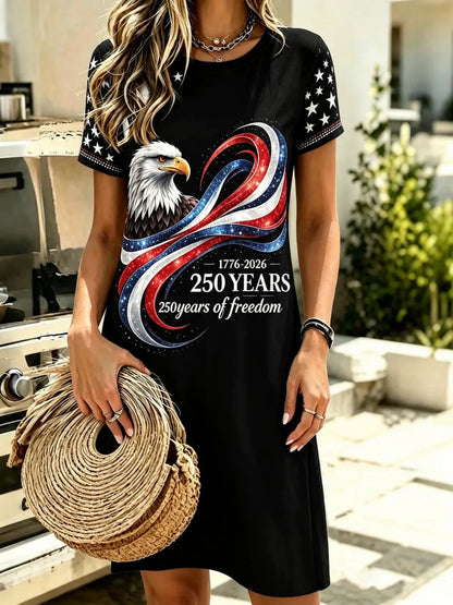 Women's Casual 250th Anniversary Commemorative Print Dress