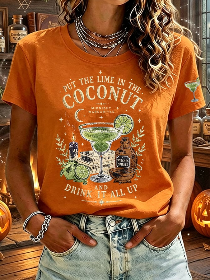 Women's Midnight Margaritas Print Casual T-shirt