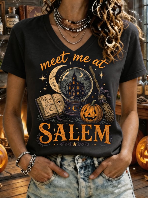 Meet Me At Salem Halloween Witchy T-Shirt