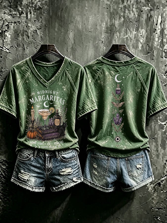 Women's Midnight Margaritas Print Casual T-shirt