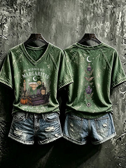Women's Midnight Margaritas Print Casual T-shirt