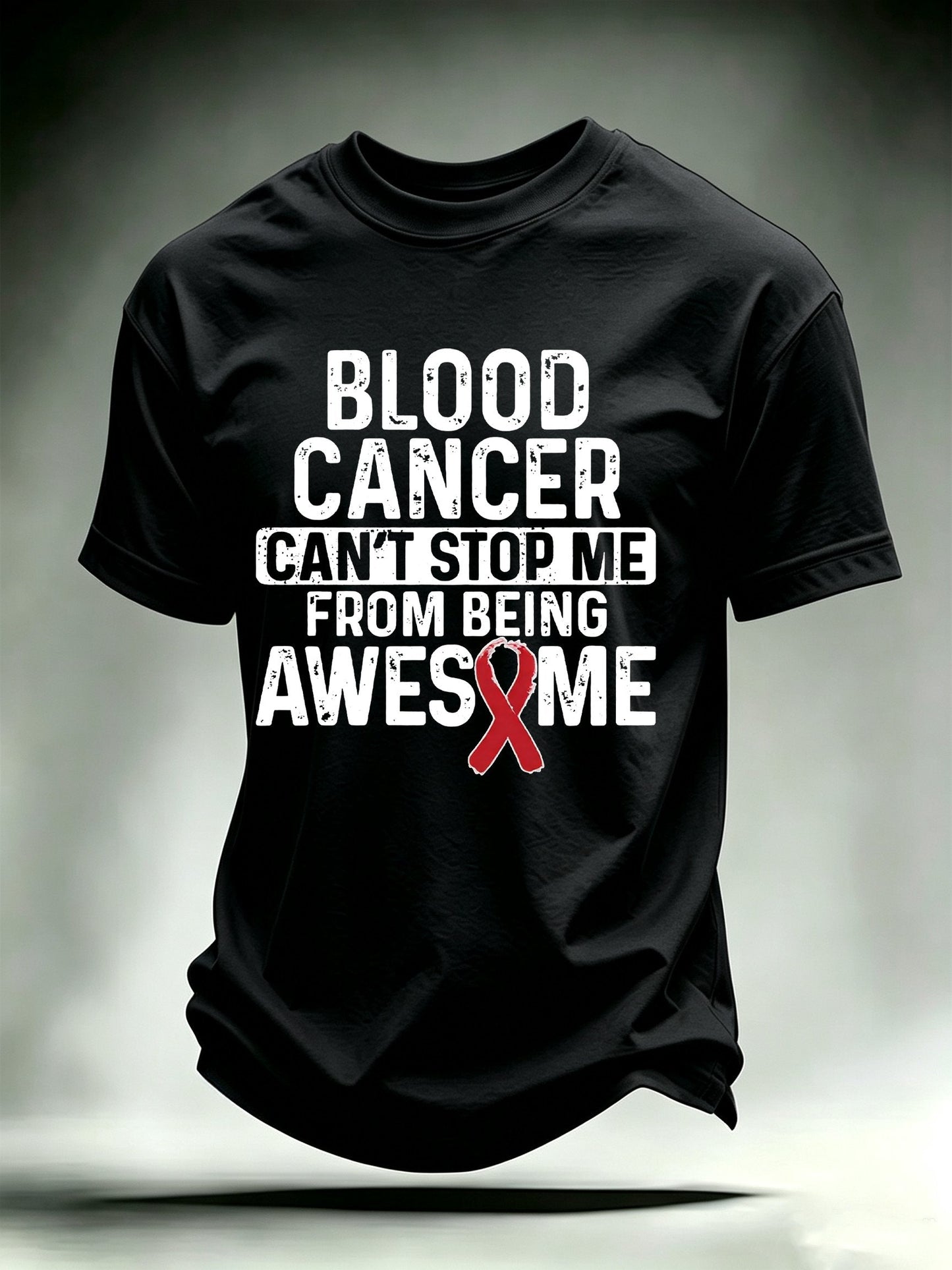 Men's BLOOD CANCER CAN'T STOP ME Print T-Shirt