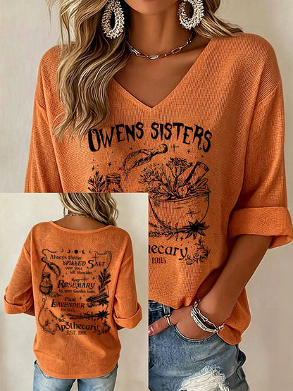 Women's Always Throw Spilled Salt Over Your Left Shoulder Print V Neck Top
