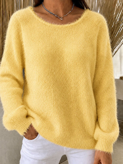 Women'S Solid Color Multi-Color Solid Color Long Sleeved Thin Sweater Top