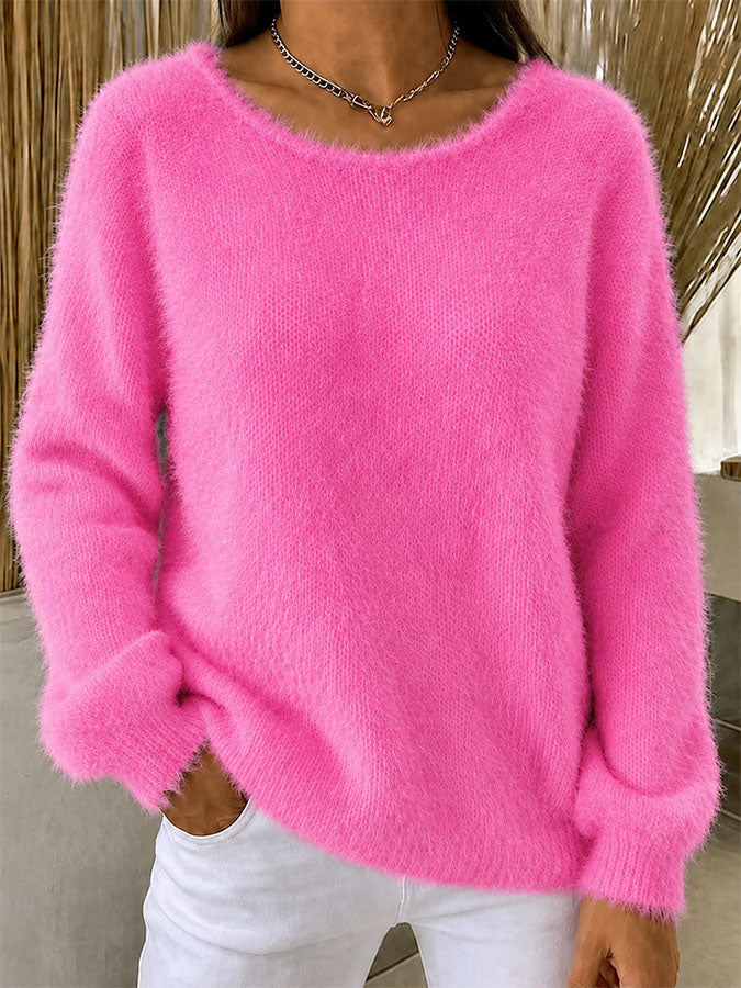Women'S Solid Color Multi-Color Solid Color Long Sleeved Thin Sweater Top