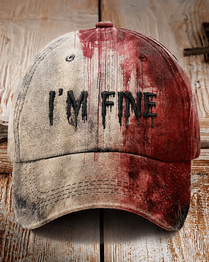 Unisex "I'm Fine" Bloody Halloween Printed Cap