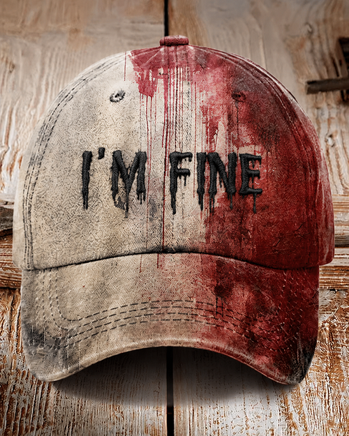 Unisex "I'm Fine" Bloody Halloween Printed Cap