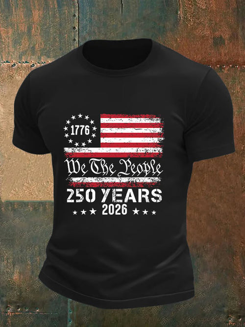 Men's 250 YEARS Print Round-Neck T-Shirt