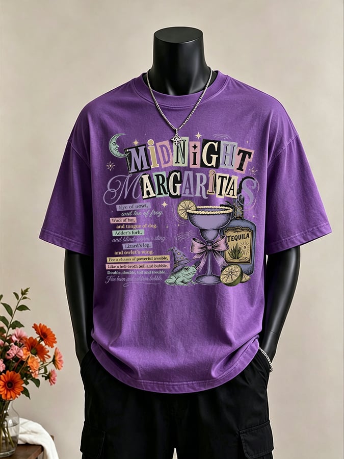 Men's Midnight Margaritas Print Casual T-shirt