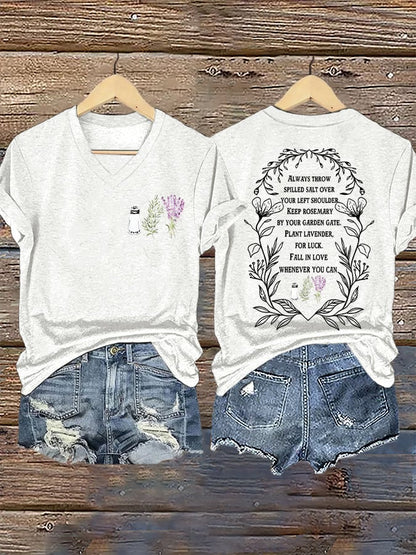 Women's Always Throw Spilled Salt Over Your Left Shoulder Print T-shirt