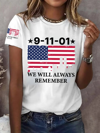 Women's We Will Never Forget 911 Print Shirt