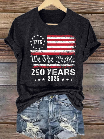 Women's  250 YEARS Print Round-Neck T-Shirt