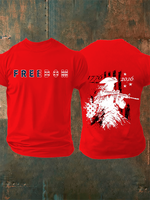 Men's 250th Anniversary Distressed American Flag 2-sided Shirt