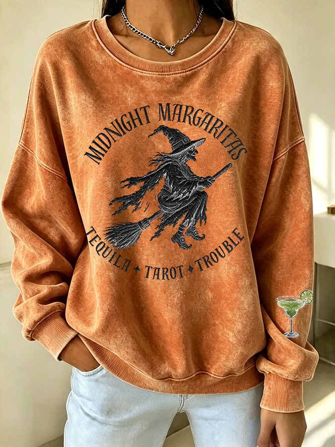 Women's Midnight Margaritas Print Casual Sweatshirt