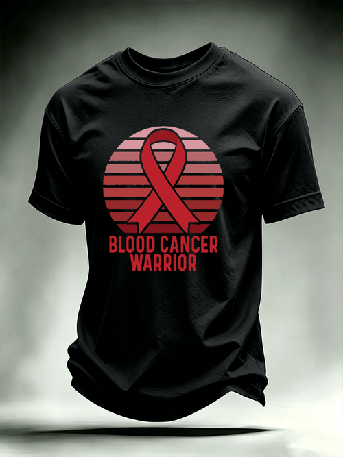 Men's BLOOD CANCER WARRIOR Print T-Shirt