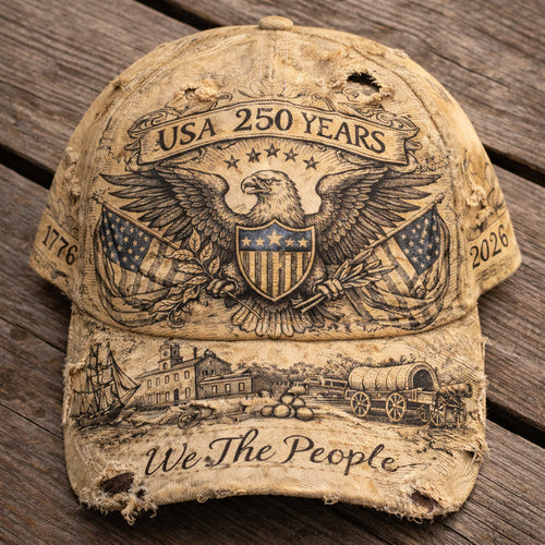 USA 250 Years We The People Vintage Distressed Baseball Cap Patriotic American Eagle Hat 1776–2026