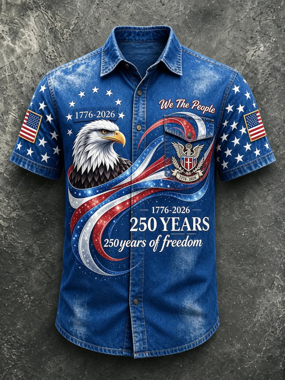 Men's 250th Anniversary Printed Faux-Embroidery Shirt
