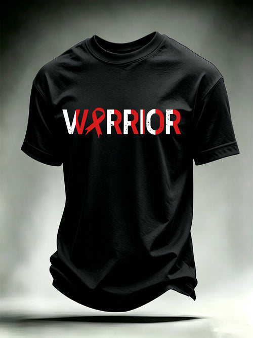 Men's T-shirts with designs promoting awareness of blood cancers