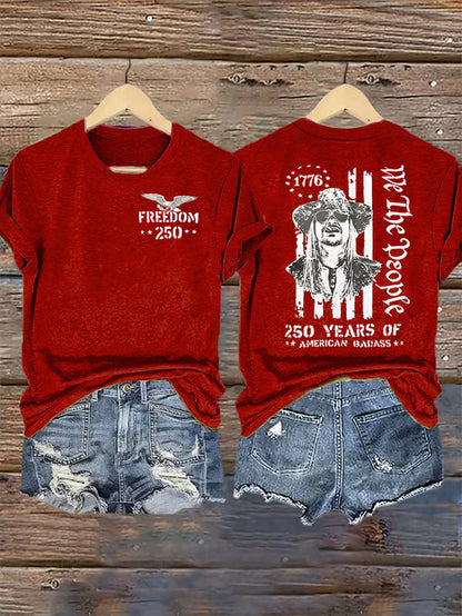 Women's  250 YEARS OF AMERICAN BADASS Print T-Shirt