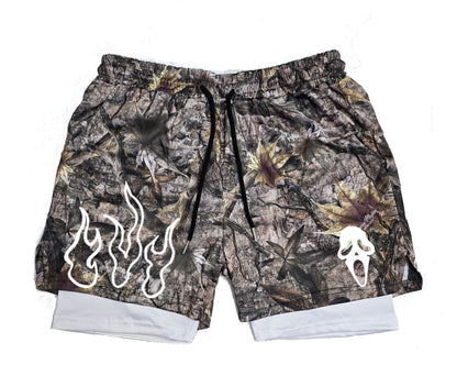 GhostFace " Fire Camo" Gym Shorts