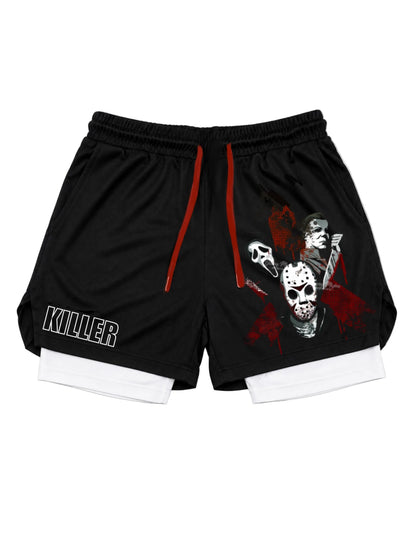 Slashers on Black" Gym Shorts
