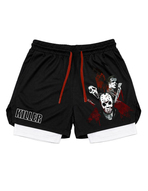 Slashers on Black" Gym Shorts