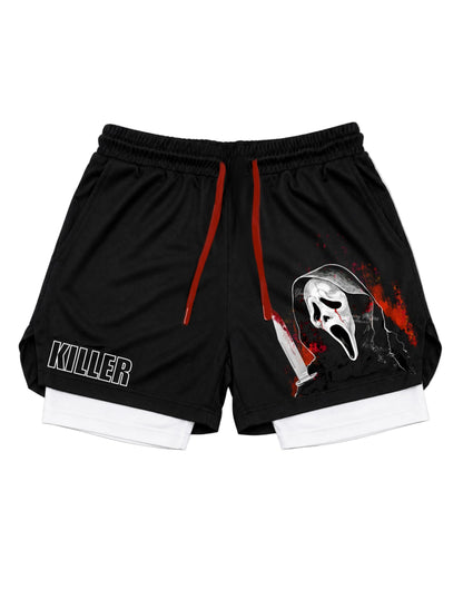 Ghost Face" Killer" Gym Shorts