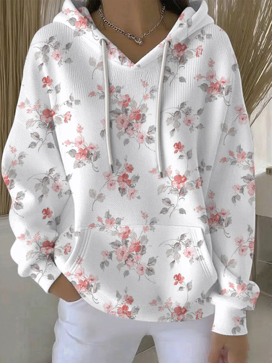 Women's Breast Cancer Pink Print Casual Hoodie