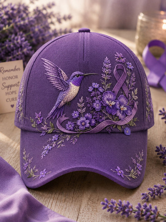 Alzheimer's Awareness Purple Floral Hat