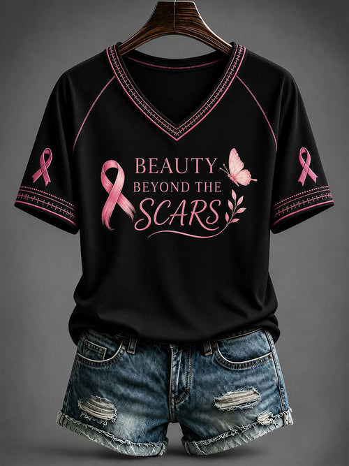 Women's Beauty Beyond The Scars V-neck T-shirt