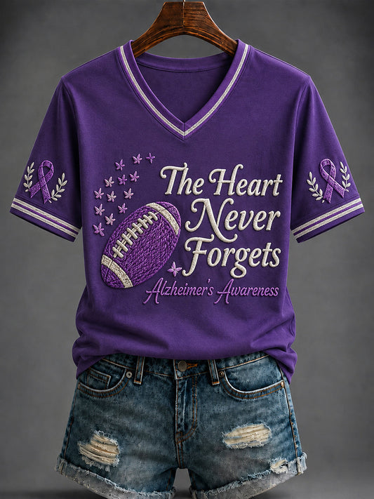 Women's Alzheimer's Disease Printed V-neck T-shirt