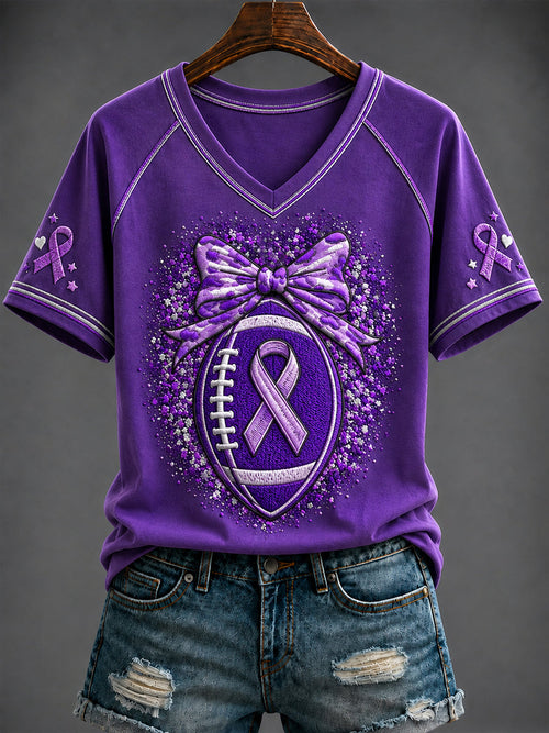 Women's Alzheimer's Disease Printed V-neck T-shirt