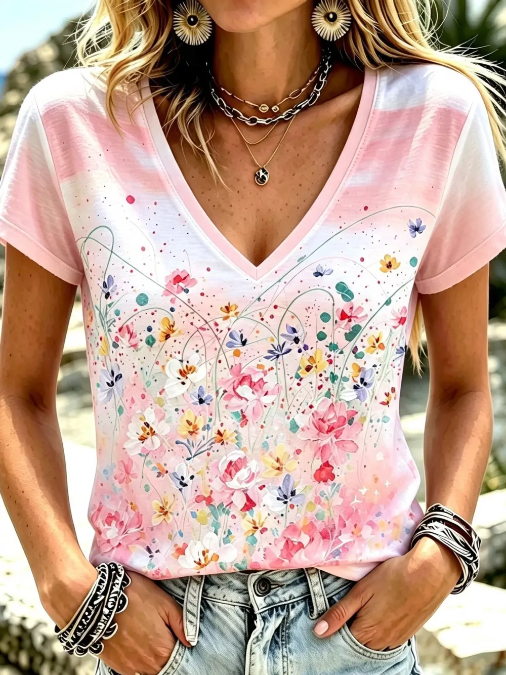 Women's Breast Cancer Short-sleeved T-shirt
