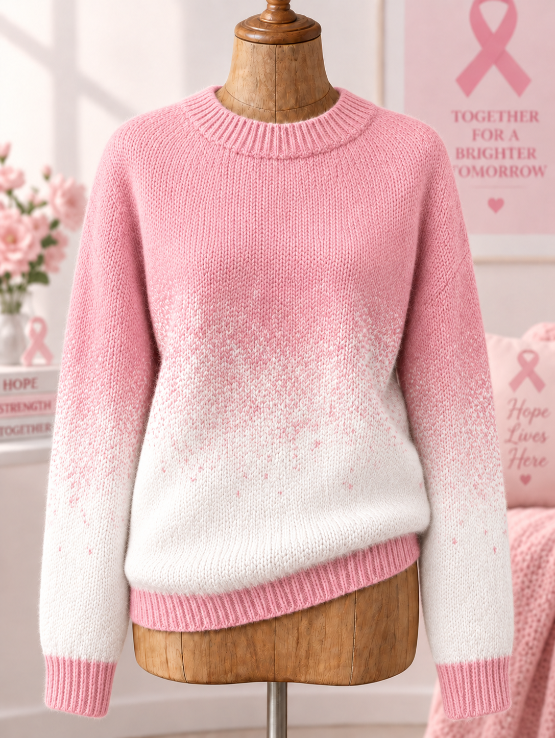 Women's Breast Cancer Long-sleeved Sweater