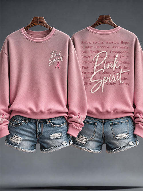 Women's Breast Cancer Awareness Pink Art Printed Sweatshirt