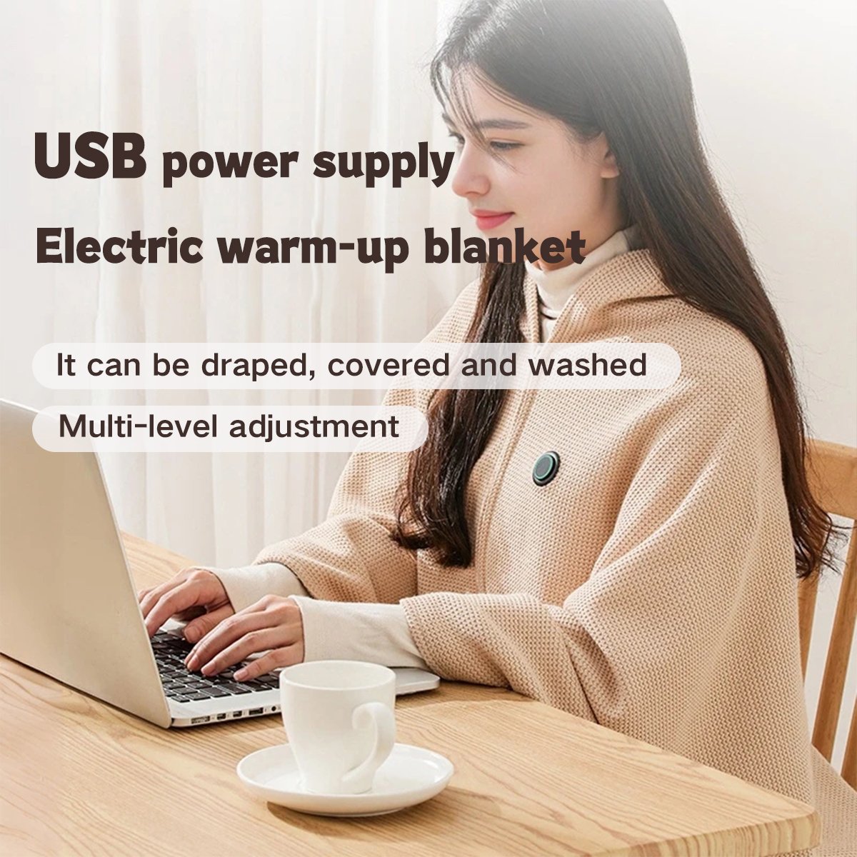 🔥 Christmas Sale — 50% OFF! ❄️ Stay Warm All Winter — Portable Electric Heated Blanket Shawl