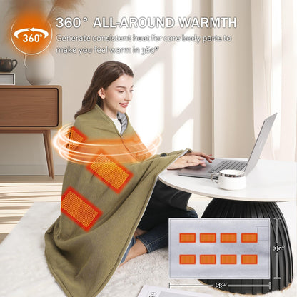 🔥 Christmas Sale — 50% OFF! ❄️ Stay Warm All Winter — Portable Electric Heated Blanket Shawl